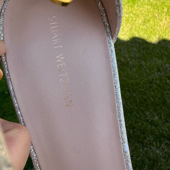 STUART WEITZMAN Nudistcurve Glitter High-Heel Sandals 9 - Picture 11 of 13